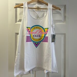 3/$30 Grand Beach Club | White Tank Top Size L
